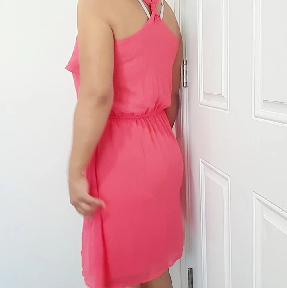 Annabella Silk Ruffles Coral Dress - Picture 9 of 13